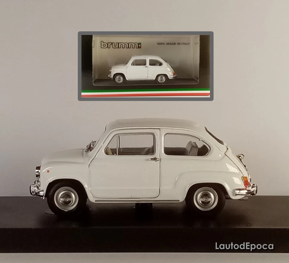 BRUMM FIAT 600D 1965 BIANCO 1/43 - Immagine 3 di 3