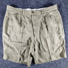Brooks Brothers Men's Brown Irish Linen Woven Casual Chino Shorts Size W38