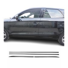 Seitentürleiste Türschutzleiste für VW Polo 6R 2009-2017 Chrom Stahl Dunkel 4x
