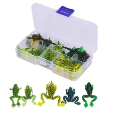 Frog Lure Kit, Fishing Set with Hooks & Connectors, Sea/Fresh Water Fishing B...