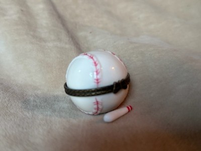 Baseball PHB Very Rare Porcelain Hinged Box with Bat Midwest of Cannon Falls