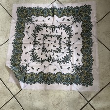 Vntg Acrylic Scarf Square 31x31" Pale Pink Paisley Lt Blue  Gold Japan