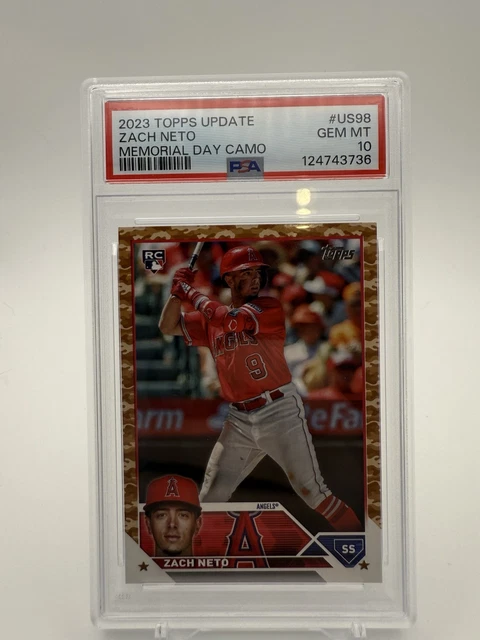 2023 Topps Update Series - Zach Neto #US98 Memorial Day Camo /25 (RC) PSA 10