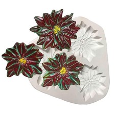 O.D.9.5"x 8.5 D.1.5"Poinsettia Ornaments Mold Glass Fusing