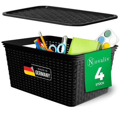 Novaliv Aufbewahrungsbox 4x Aufbewahrungsbox, 4x Kunststoffdeckel
