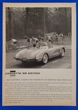 1959 CLASSIC CHEVY CORVETTE ORIGINAL VINTAGE GM PRINT AD CHEVROLET RACING ICON