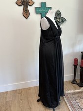 womans David's Bridal size 14 black lined sleeveless rhinestone accent maxi dres