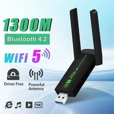 1300Mbps USB WIFI Adapter Wireless Network Dongle Dual Band 5G Bluetooth