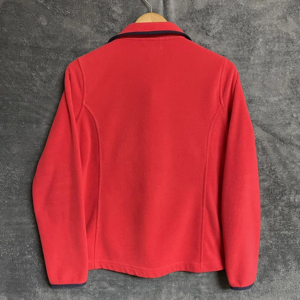 NAUTICA Women's Red Fleece Zip-up Sweatshirt SZ/M - Image 2 of 4