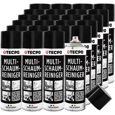 TECPO MULTI SCHAUM-REINIGER 24x500ml für POLSTER SCHEIBEN GLAS KUNSTSTOFF METALL