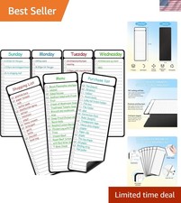 7-Piece Magnetic Dry Erase to-Do List White Board, 4'x11', Multifunctional We...