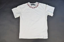 Palm Angels Spell Out Curved Neck Logo T-Shirt White Small Short Sleeve