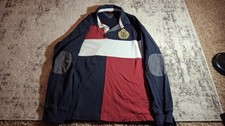 VTG Tommy Hilfiger Rugby Polo Long Sleeve Shirt Colorblock Men’s L Distress 