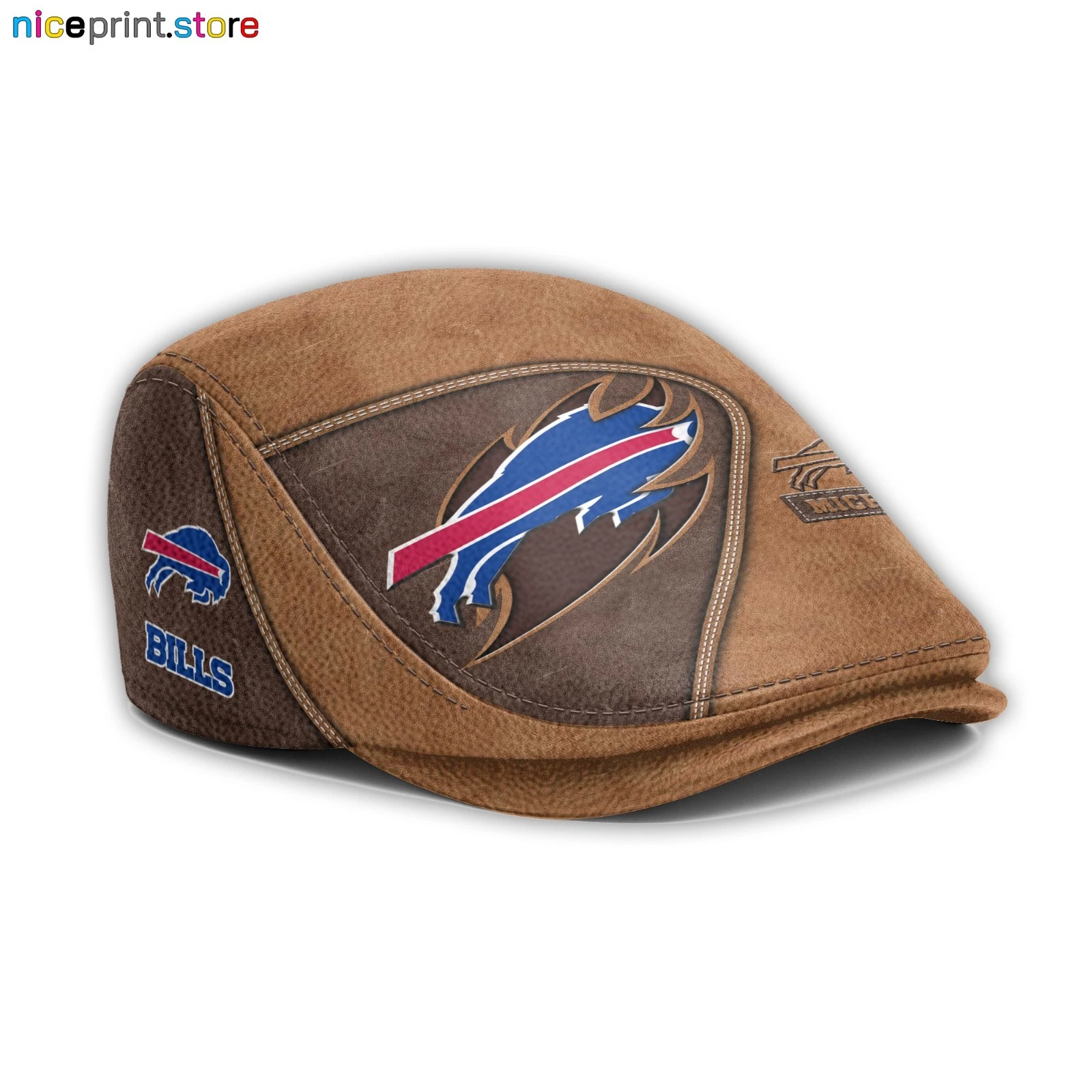 Leather Cap Buffalo Team Bills Jeff Cap football Newsboy Cap Golf Cap football Flat Cap