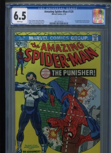 Amazing Spider-Man #129 (1974) CGC 6.5 [WHITE PAGES] 1st Punisher & Jackal!