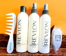 REVLON SYNTHETIC HAIR TEXTURIZING CLEANSER/DUEL CONDITIONER/FINISHING SPRAY LOT