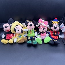 LOT OF 5 Disney Store Bean Bag MICKEY and Minnie Plushies W/ Tags 8" Figures
