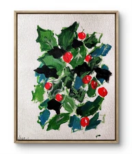 Original Art Evergreen Joy 14x11 Contemporary Expressionist Christmas Painting