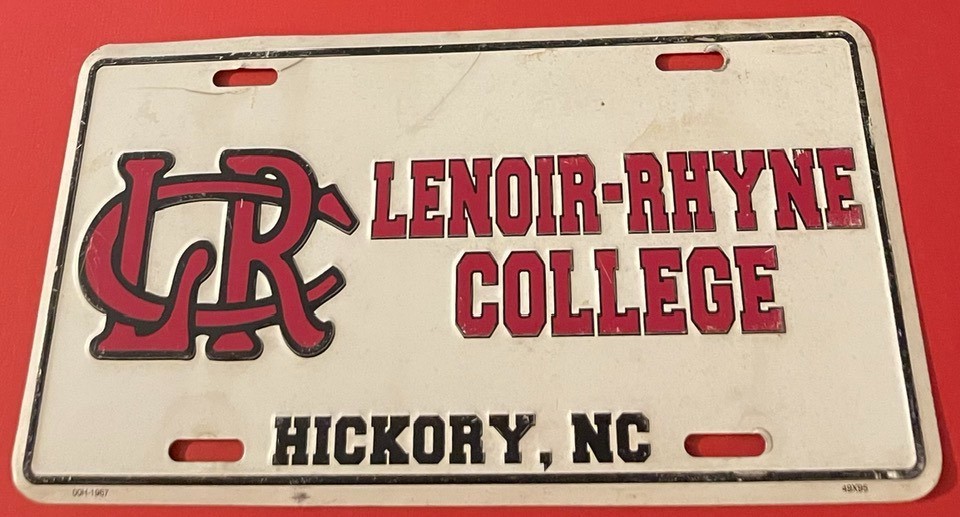 Lenoir Rhyne College Booster License Plate Hickory North Carolina