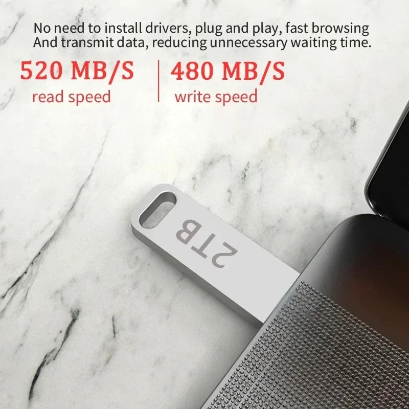 USB 3.0 Flash Drive 2TB Metal Memory Stick High Speed U D