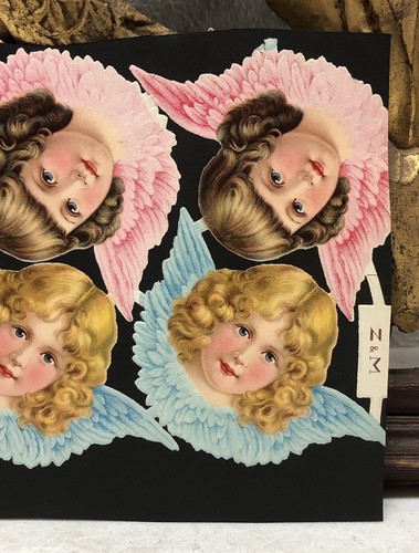 OLD GERMAN DIE CUT SCRAPS ANGELS Z&M 31879 & 1209 - Double Sided - Picture 16 of 21