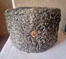 Vintage Soviet Hat Cap Papakha Natural Fur Military Officer Red Army USSR
