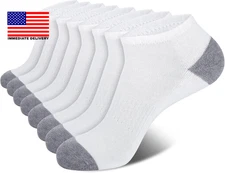 Eallco 8 Pairs Mens Ankle Socks Low Cut Socks for Men Short Socks Size 10-13 Bla