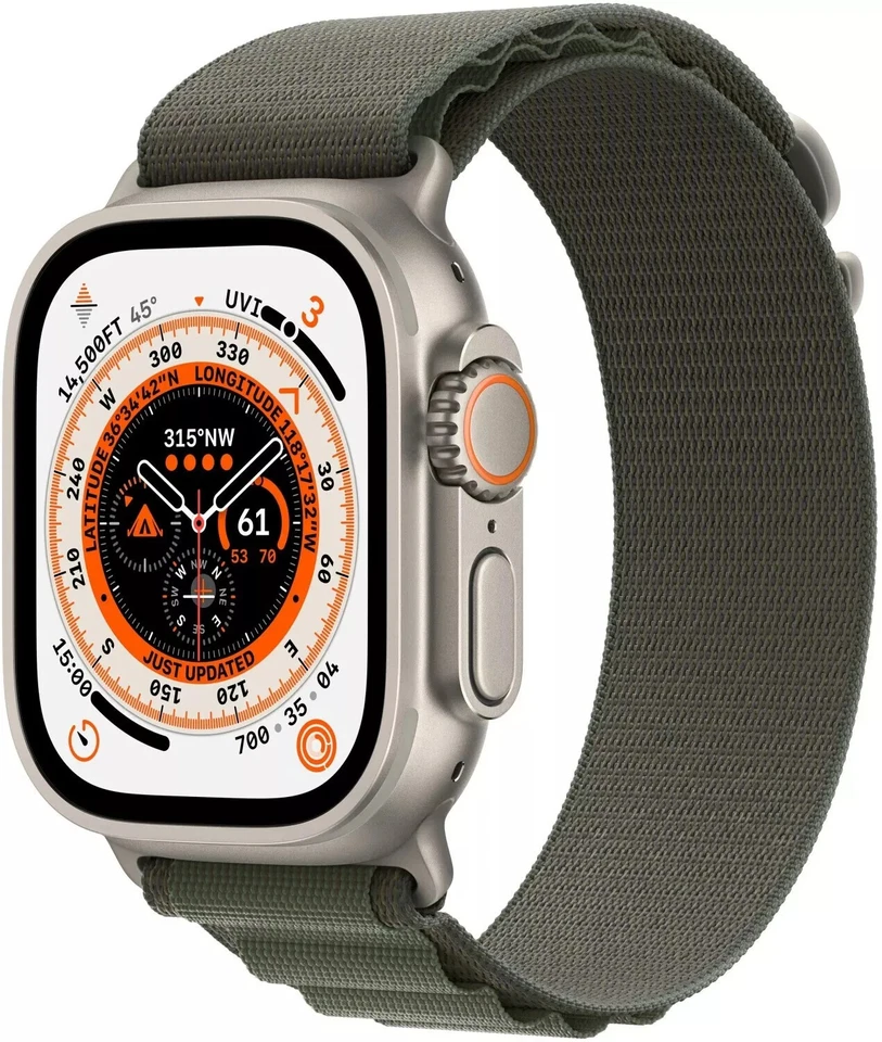 Apple Watch Ultra 1 - LTE 49mm Titanium - Grün Green Alpine Loop Armband - Bild 2 von 2