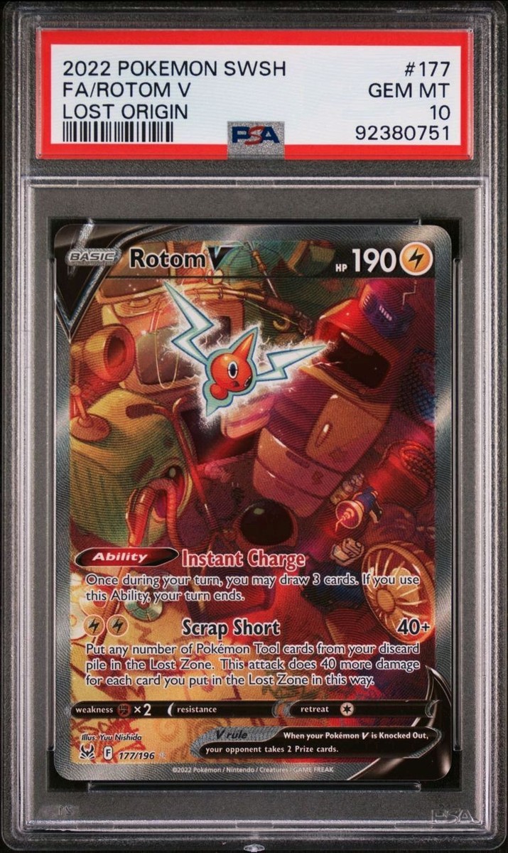 2022 Pokemon SWSH Lost Origin #177 Rotom V FA PSA 10 GEM MINT | eBay