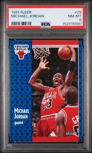1991 Fleer Michael Jordan Nm-MT PSA 8 HOF, Chicago Bulls, Fresh Slab