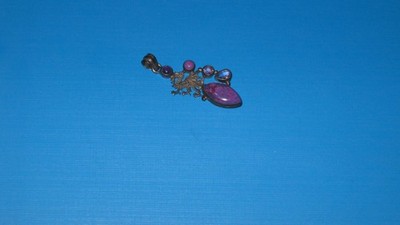 .925 STERLINGSILBER DRACHEN ANHÄNGER . Lila Steine