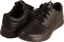 Skecher Work Marsing Navor Womens Slip Resistant Black Leather Shoes US Size 11