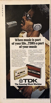 1979 Stevie Wonder TDK Cassette Tape PRINT AD Amazing Music