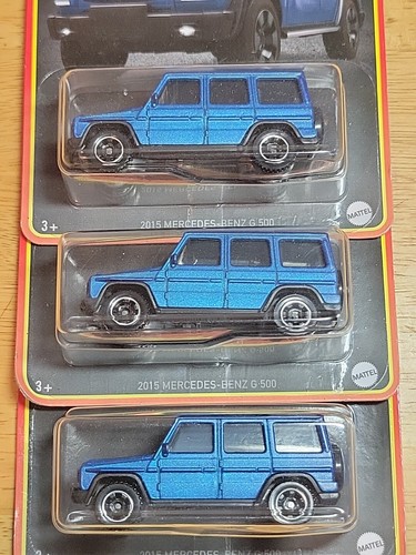 Matchbox 2015 Mercedes-Benz G550 Blue BLACK CARD NEW Lot Of 3 - Picture 1 of 10