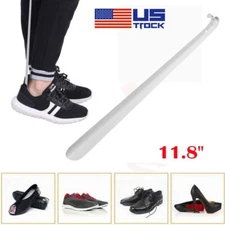 Extra Long Handle Shoe Horn Stainless Steel 11.8" Handled Metal Shoehorn Horns