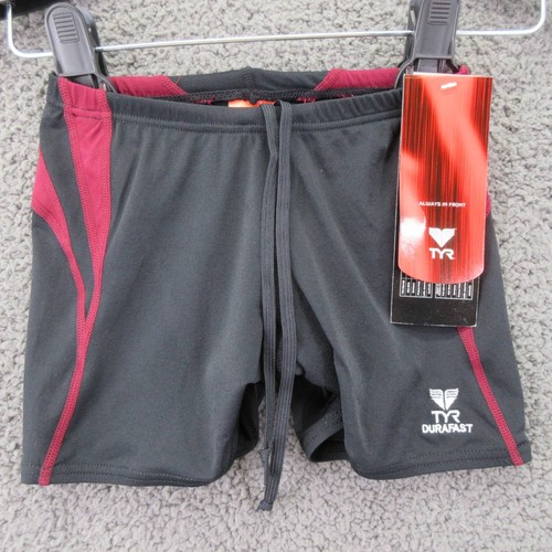 TYR Durafast Boy's Alliance Splice Fitness Shorts Black Drawstring USA 22 New - Picture 4 of 12