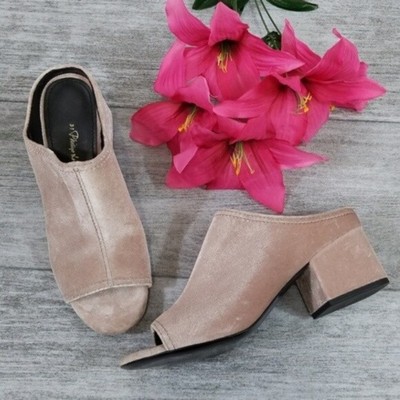 blush pink mules