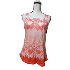 EverMour Sequin Embellished Tank Top, Whit/Coral M