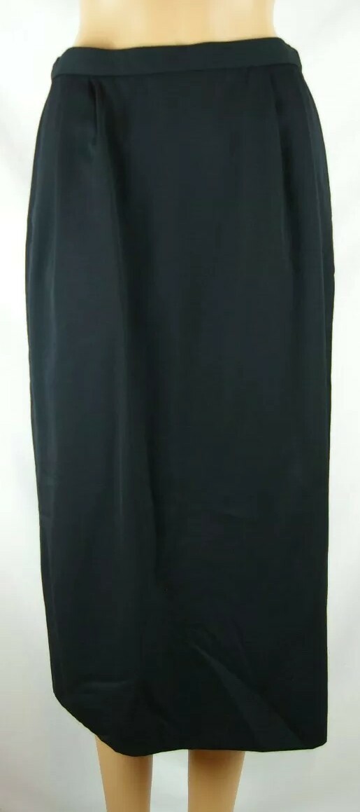 Land's End Solid Black Fully Lined Pleated Front … - image 1