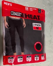 32 DEGREES Heat Men's Stretch Comfort Base Layer Pant, 2-Pack Size M