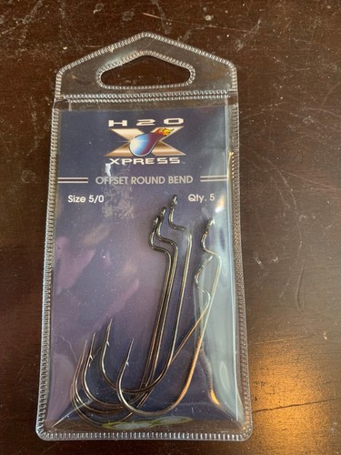 FISH HOOKS 5-pack offset round bend size 3/0 or 5/0 H20 Xpress NEW! - Picture 4 of 5