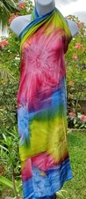 Plus Size Tie Dye Cover-Up Sarong Pareo Wrap Dress 100 Rayon
