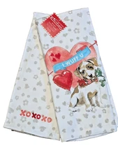 Kay Dee I WUFF U Kitchen Towels Valentines Day Puppy Dog 8 x 28-in 2pc Love Gift