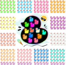Rachan130 Pcs Luminous Mini Resin Ducks Glow in The Dark Tiny Duck Figurines...