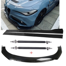 Front Bumper Spoiler Splitter For Alfa Romeo Giulia Strut Rod Body Side Skirt