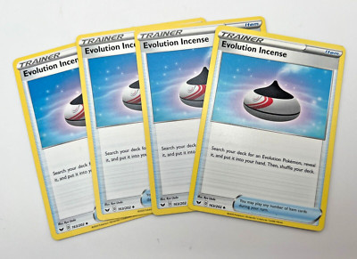 Evolution Incense 163/202 4x x4 Pokémon Card Sword & Shield Base Playset