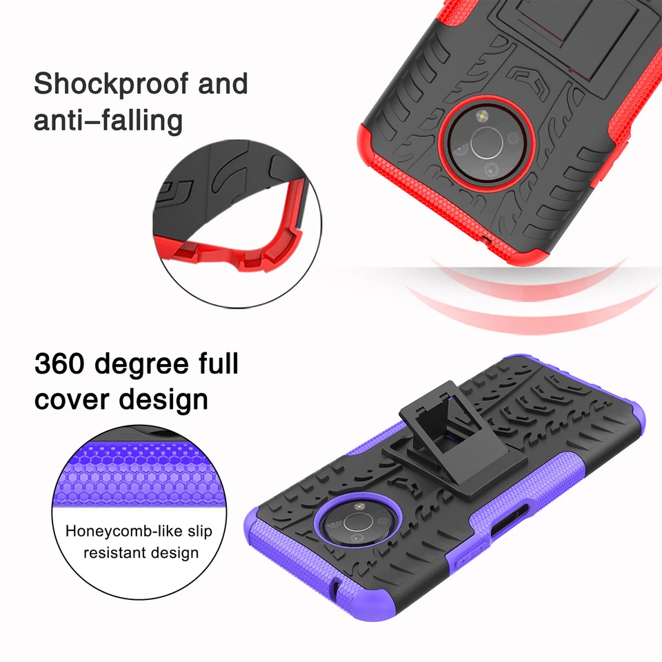 For Nokia G300 5G Phone Case Rugged Heavy-Duty Armor Kickstand Hard Back Cover - Image 3 of 4
