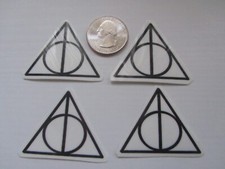 SHIP FROM NY - Temporary Tattoo - Set of 4 Deathly Hallows approx. 1.5" each