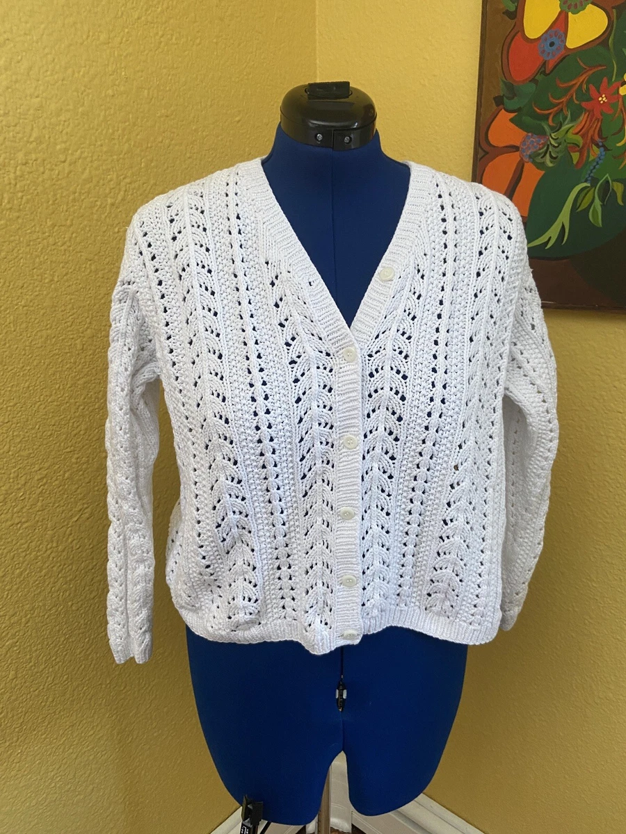 Eddie Bauer Legend For Four Generations Hand knit 100 Cotton Sweater Size L