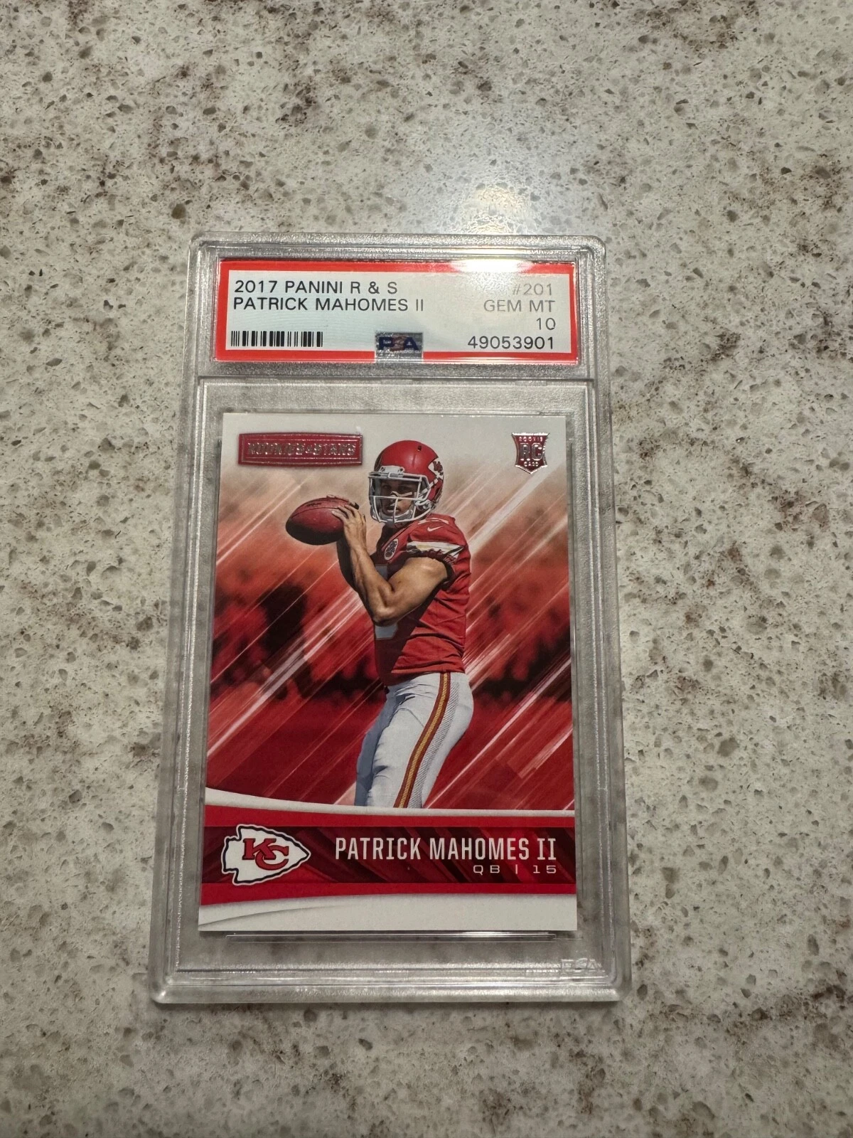 Patrick Mahomes trading card